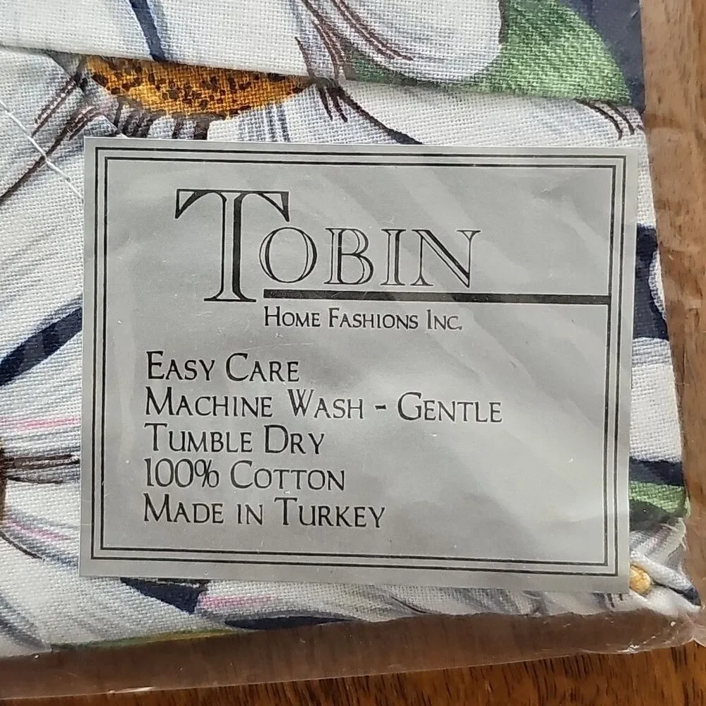 Tobin Home Fashions Daisies Apron NEW NOS Vintage White Daisy 100% Cotton Turkey